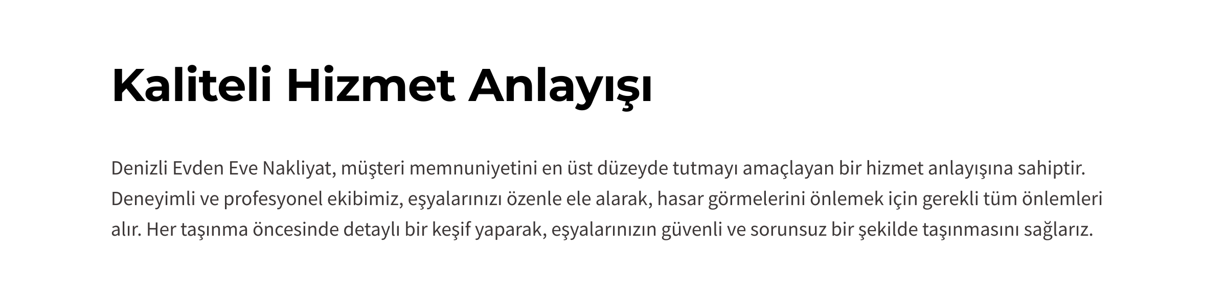 Kaliteli Hizmet Anlayışı A Kaliteli Hizmet Anlayışı A